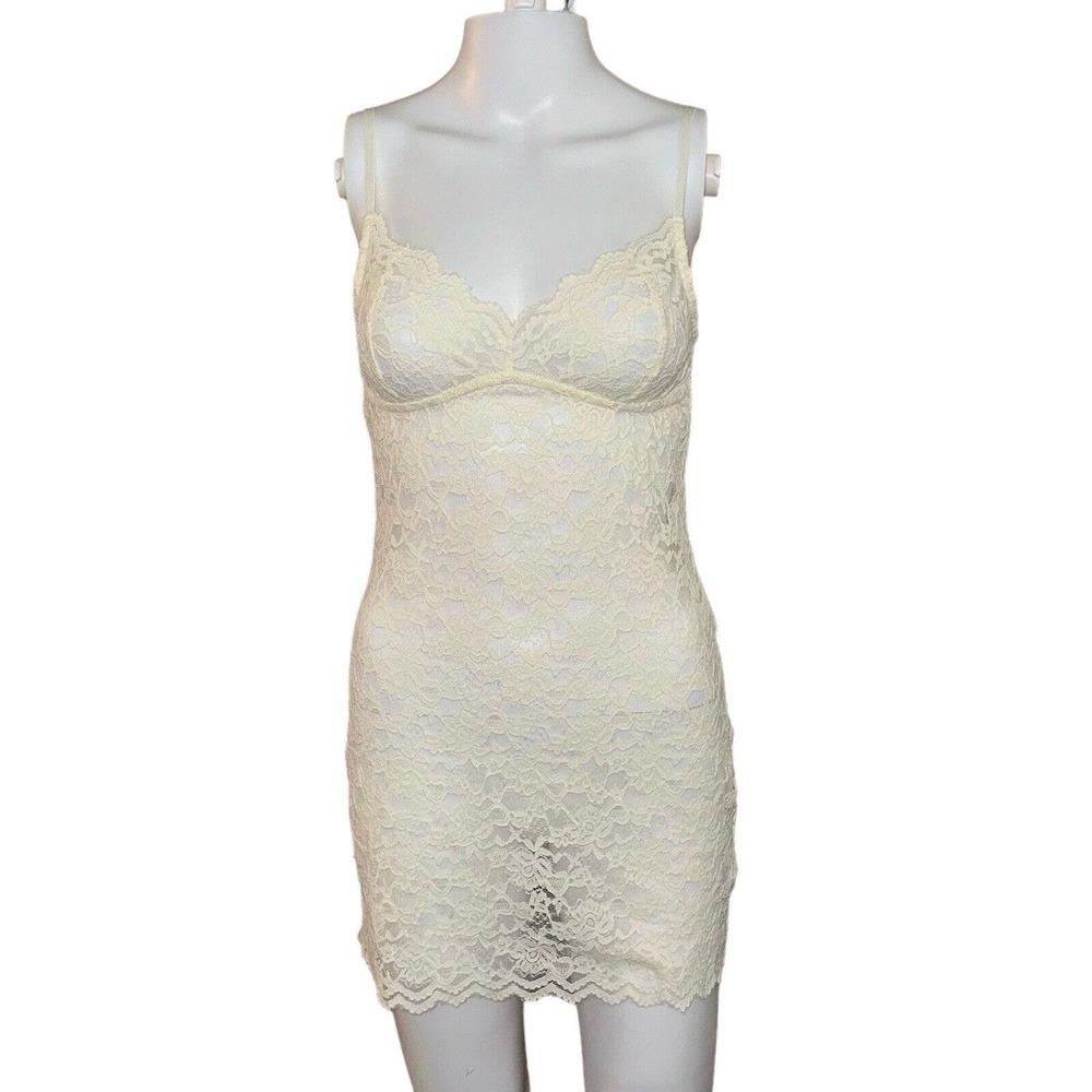 Edikted Melia Sheer Lace Mini Dress size L